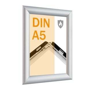 Cadre clic-clac ignifuge A5 avec certificat de classement au feu B-s1, d0 null