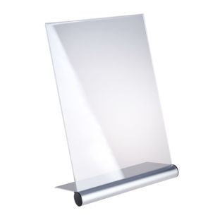 Présentoir en L avec pied en aluminium 