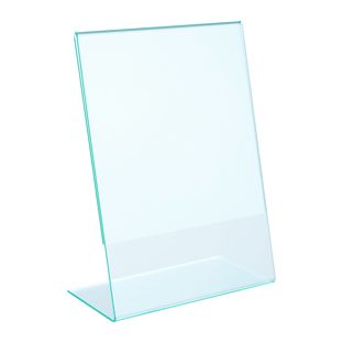 Présentoir en L, PMMA (acrylique), transparent-vert 