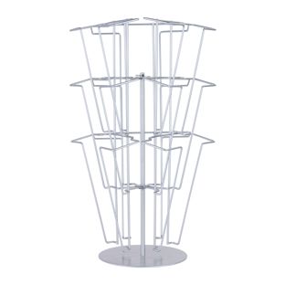 Porte-brochures de table JACKSON, pivotant, métal, argent, 9 x A4 