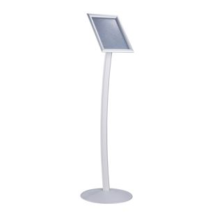 Présentoir sur pied CURVED A4 avec cadre clic-clac 