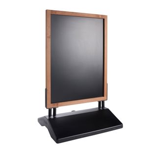 Stop-trottoir en bois WOOD-STOP SWING extérieur, ardoise 62 x 87 cm, résistant au vent 