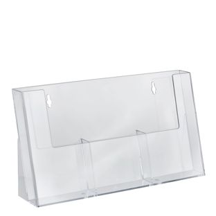 Porte-brochure, compartiments parallèles, polystyrène, portrait, transparent, Taymar 
