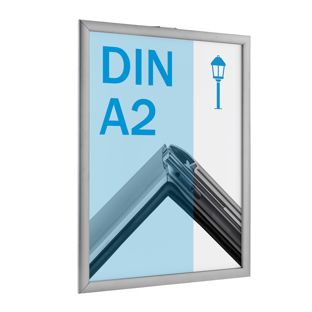 Cadre clic-clac A2 argenté pour poteau d'éclairage, 25 mm, coins en onglet 