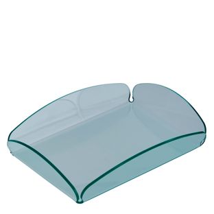 Plateau décoratif, acrylique transparent|vert  | brillant  | 165 x 115 x 30 mm 