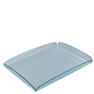 Plateau décoratif, acrylique transparent|vert  | brillant  | 395 x 290 x 30 mm 