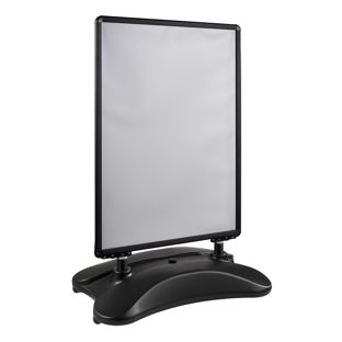 Stop-trottoir STORM-STOP Lite A0 avec réservoir d'eau, résistant au vent, profil 32 mm, coins arrondis noir 