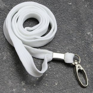 Lanyard, largeur 10 mm blanc  | avec clip mousqueton 