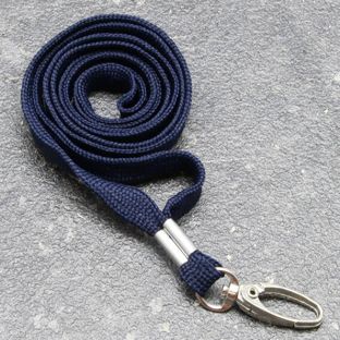 Lanyard, largeur 10 mm bleu foncé  | avec clip mousqueton 