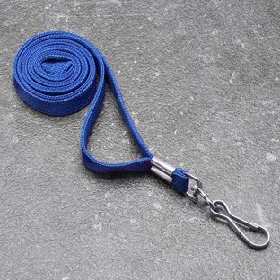 Lanyard, largeur 10 mm bleu  | avec crochet métallique pivotant 