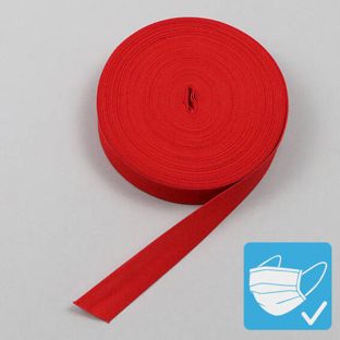 Bande de fixation de biais, polyester, 20 mm (rouleau de 25 m) rouge 