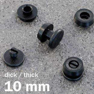 Œillets de pression en plastique, modèle épais noir  | 10 mm
