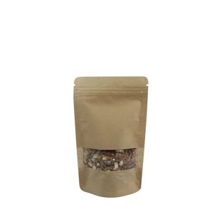 Sachets stand-up avec fenêtre 130 x 225 mm  | brun 