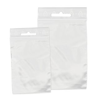 Sachets à fermeture pression, avec trou euro, film PE 