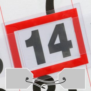 Curseurs de date fenêtre à fente imprimée, rouge, avec cordon élastique noué 