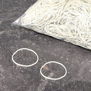 Elastiques en caoutchouc, blanc 40 mm | 1.5 mm