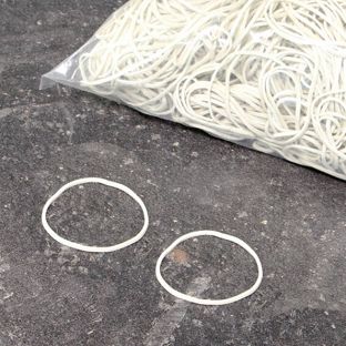 Elastiques en caoutchouc, blanc 50 mm | 1.5 mm