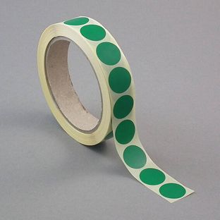 Pastilles autocollantes de couleur, en papier vert foncé  | 30 mm