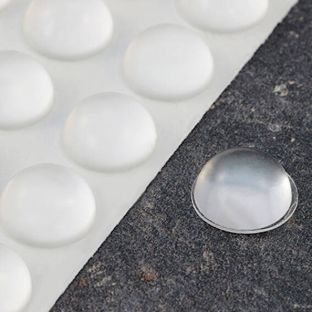 Amortisseurs adhésifs, hémisphère, adhésif 19 mm | transparent 