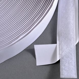 Bande auto-agrippante, adhésif, boucle (rouleau de 25 m) 20 mm | blanc 