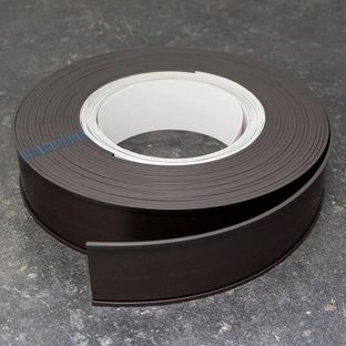 Porte-étiquette, profilé C, aimanté, sur rouleau 50 mm | avec feuillet et film de protection  | 10 m