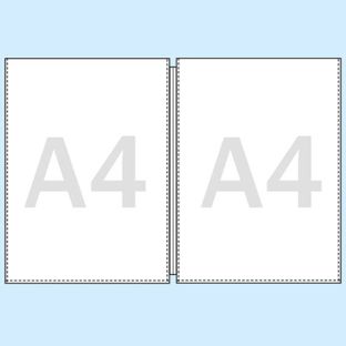 Pochettes plastiques non-perforées page double format A4 lisse 