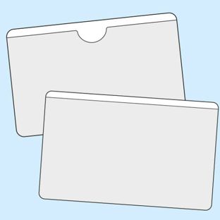 Pochettes pour cartes de visite, adhésif, film PP 