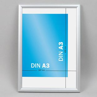 Cadre clic-clac A3 standard argent  | 17 mm | En onglet 