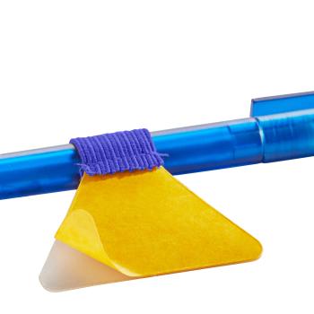 Porte-crayon, avec petite boucle élastique plat, auto-adhésif, bleu moyen (pièce) 