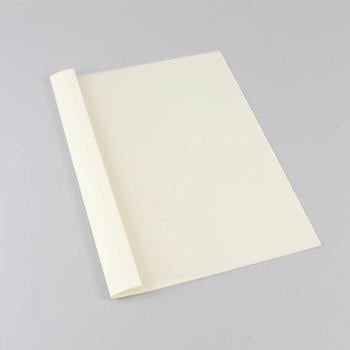 Chemise à œillets A4, carton lin, 65 feuilles, blanc perle | 6 mm