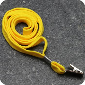 Lanyard, largeur 10 mm jaune | avec clip métal bulldog