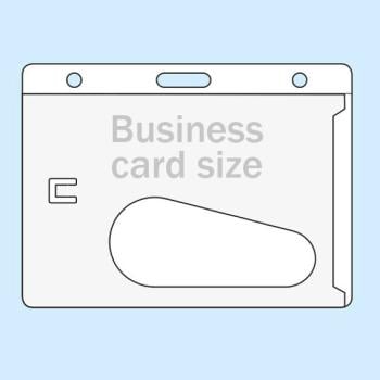 Porte-badges format carte bancaire, plastique rigide, avec trous ronds et trous oblongs 