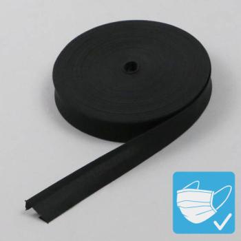 Bande de fixation de biais, polyester, 20 mm (rouleau de 25 m) noir