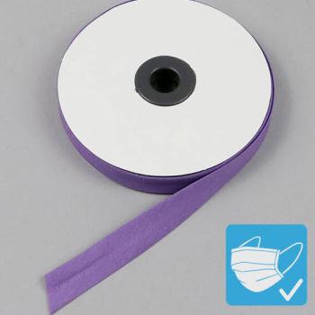 Bande de fixation de biais, coton et polyester, 20 mm (rouleau de 25 m) violet