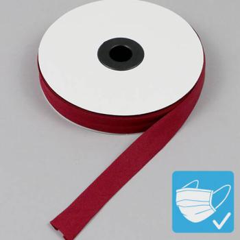 Bande de fixation de biais, coton et polyester, 20 mm (rouleau de 25 m) rouge foncé