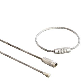 Porte-clés câble avec fermoir à vis, 110 mm, argent 