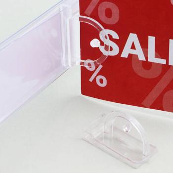 Accroche stop-rayon sur réglette porte-étiquette, 20 x 39 mm, transparent 