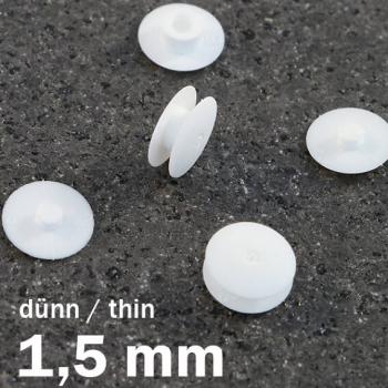 Œillets de pression en plastique, mince, blanc | 1.5 mm
