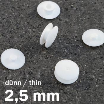 Œillets de pression en plastique, modèle fin blanc | 2.5 mm
