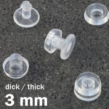Œillets de pression en plastique, épais, transparent | 3 mm