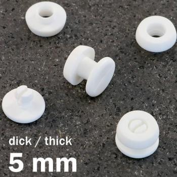 Œillets de pression en plastique, épais, blanc | 5 mm