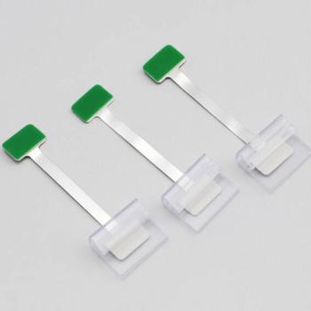 Stop-rayon twister avec support pour réglettes porte-étiquettes et surface adhésive en mousse, 75 mm, aluminium/plastique 