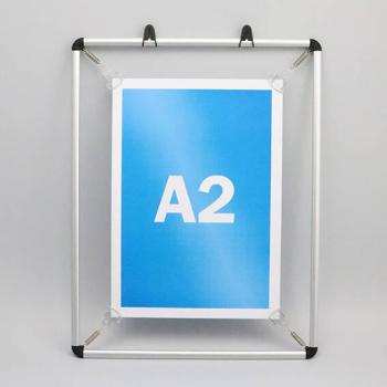 Cadre d’affichage avec tendeurs pour format A2, aluminium, argent 