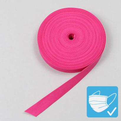 Bande de fixation de biais, polyester, 20 mm (rouleau de 25 m) rose