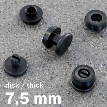 Œillets de pression en plastique, modèle épais noir | 7.5 mm