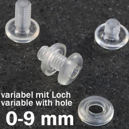 Œillets de pression en plastique, avec trou 9 mm