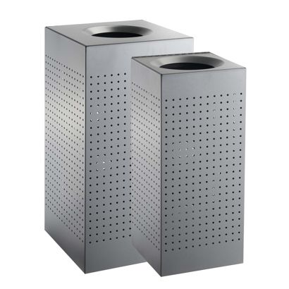 Poubelle, pour l'extérieur, acier, gris 