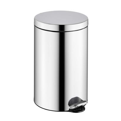 Poubelle à pédale 12l acier inoxydable  | argent  | brillant 