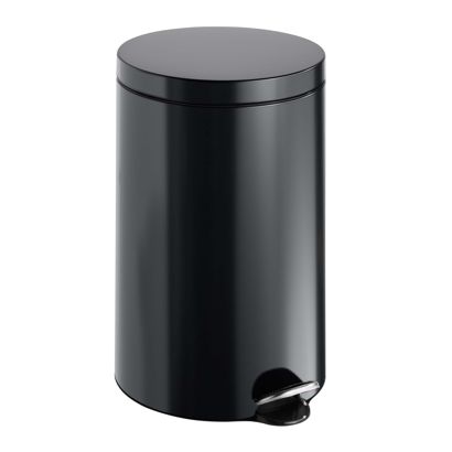 Poubelle à pédale 12l acier  | noir  | mat 