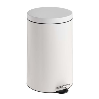 Poubelle à pédale 20l acier  | blanc  | mat 